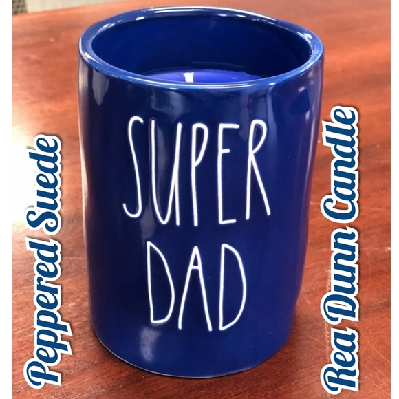 Candle Super Dad Fathers Day Gift Peppered Suede - Picture 1 of 3